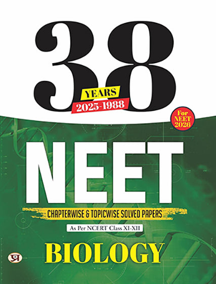 38 Years NEET Previous Year PYQs Solved Question Papers (2025-1988) | Biology Chapterwise Topicwise Solutions For NEET Exam 2026 | Based on NCERT Latest Syllabus