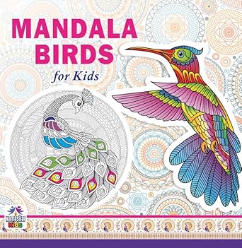 Mandala Birds For Kids Tear Out Sheets (Enhance Art Coloring, Drawing Skills, Mandala Practice) High Quality Big 160 GSM for Frame After Colouring - Perfect Gift for Teens