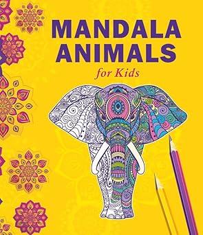 Mandala Animals For Kids Tear Out Sheets (Enhance Art Coloring, Drawing Skills, Mandala Practice) High Quality Big 160 GSM for Frame After Colouring - Perfect Gift for Teens