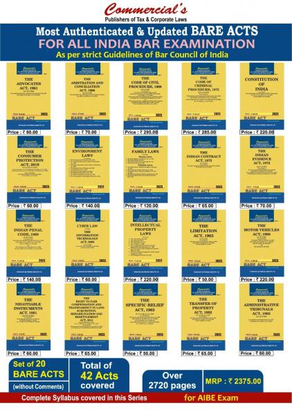 AIBE Bare Acts Combo without Notes (Set of 20 Books)