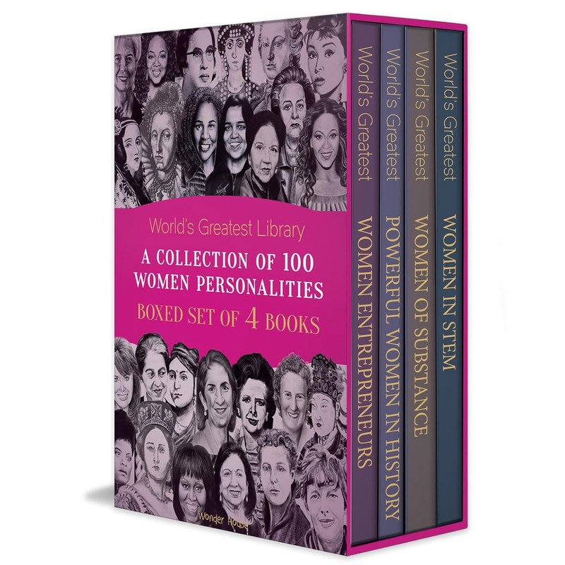 World’s Greatest Library- A Collection of 100 Women Personalities (Boxed Set of 4 books)
