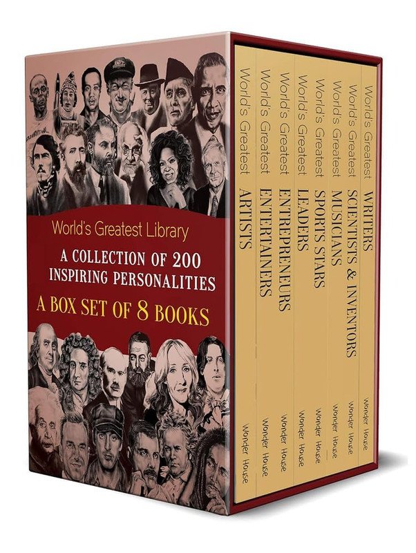World's Greatest Library : A Collection of 200 Inspiring Personalities (Box Set of 8 Biographies)